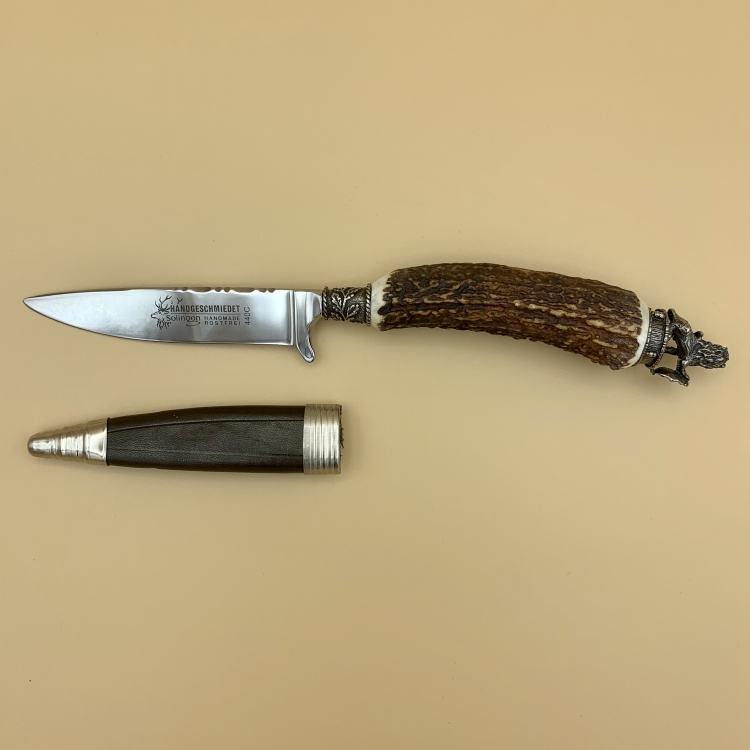 Trachtenmesser Löwe mit Wappen mit Scheide